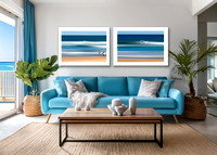 Coastal Rhythm – A Surf & Shoreline Canvas Duo