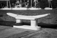 Harbor Still – Black & White Nautical Canvas Print